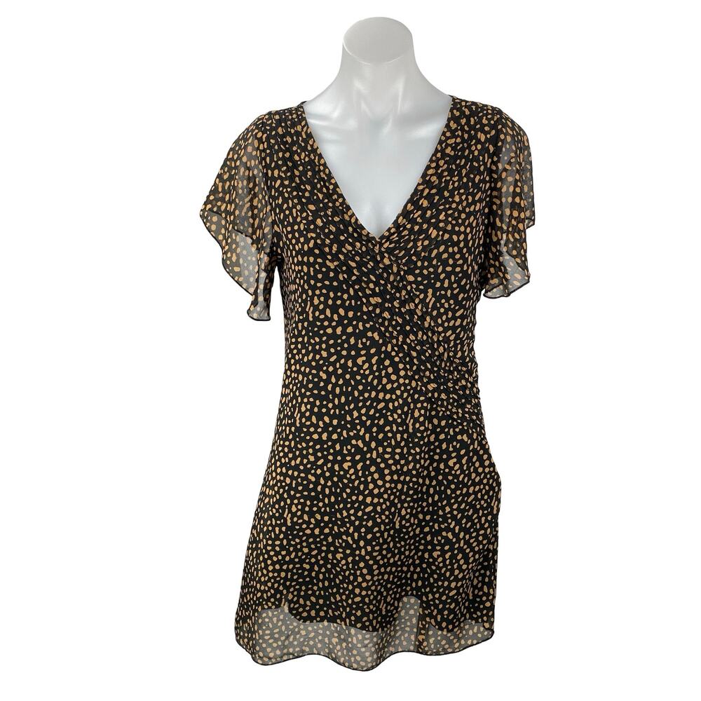 Urban Outfitters Rosalee Women's V Neck Flutter Sleeve Mini Flare A-Line Dress M